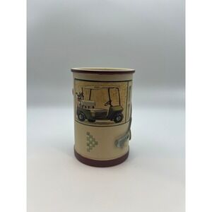 Golf-themed Ceramic Pen Holder - Desk‎ organizer - Golf decor